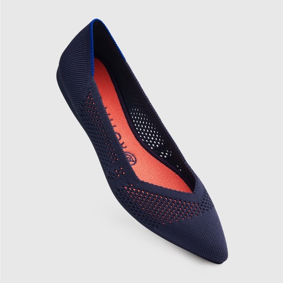 Rothy's Shoes - Rothy’s The Point Maritime Lattice Stitch Navy Blue Ballet Flat Womens Sz. W8.5